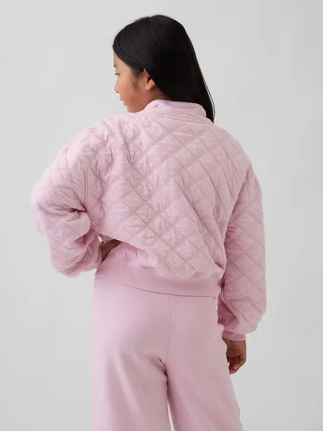 Oversized gewatteerd kinderjack met rits