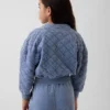 Oversized gewatteerd kinderjack met rits