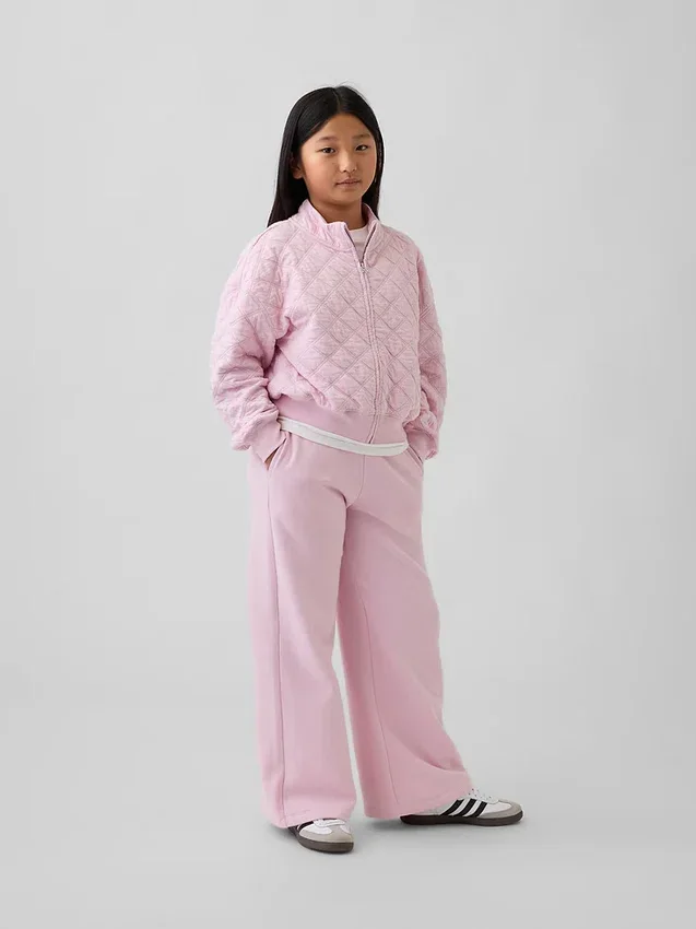Oversized gewatteerd kinderjack met rits