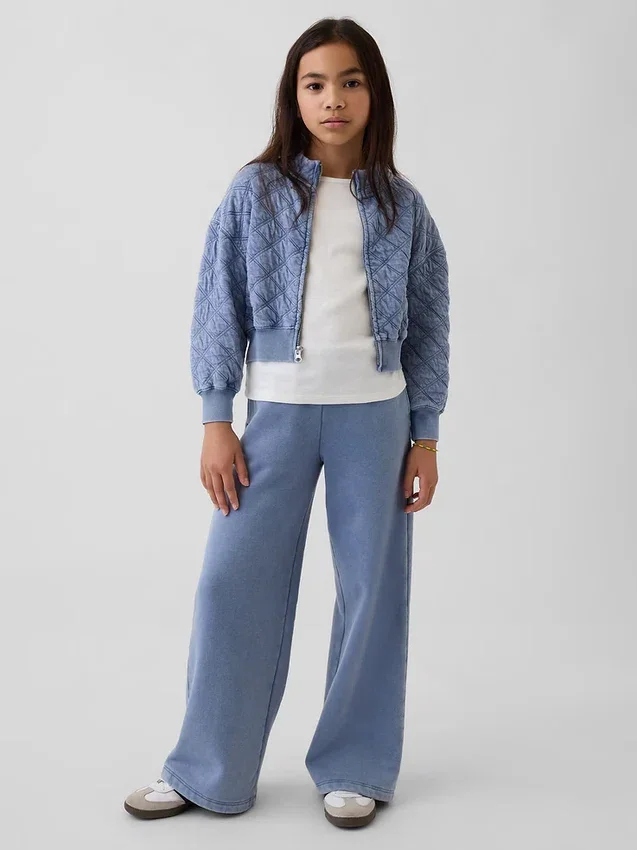 Oversized gewatteerd kinderjack met rits