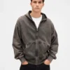 Oversized hoodie met rits voor volwassenen