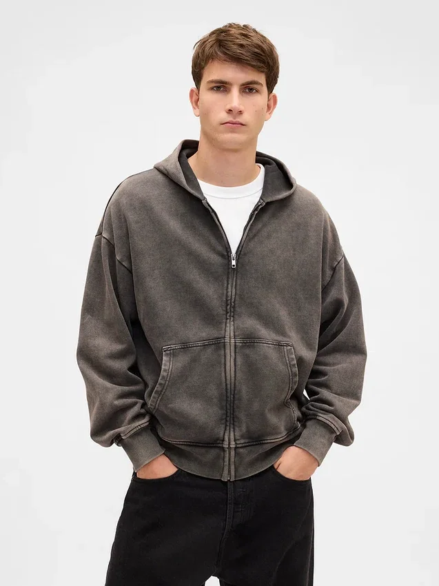 Oversized hoodie met rits voor volwassenen