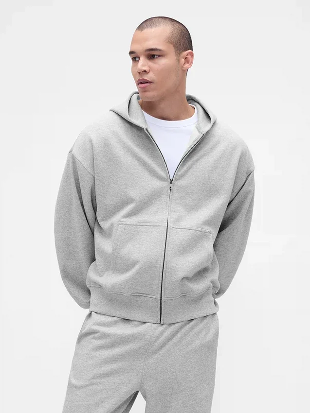 Oversized hoodie met rits voor volwassenen