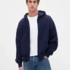 Oversized hoodie met rits voor volwassenen