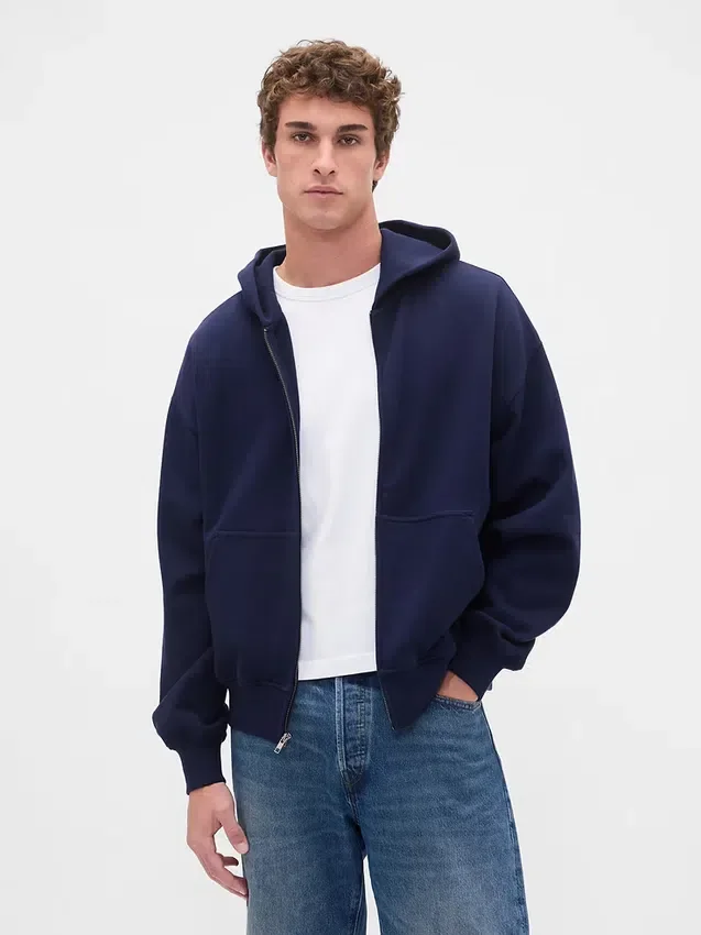 Oversized hoodie met rits voor volwassenen