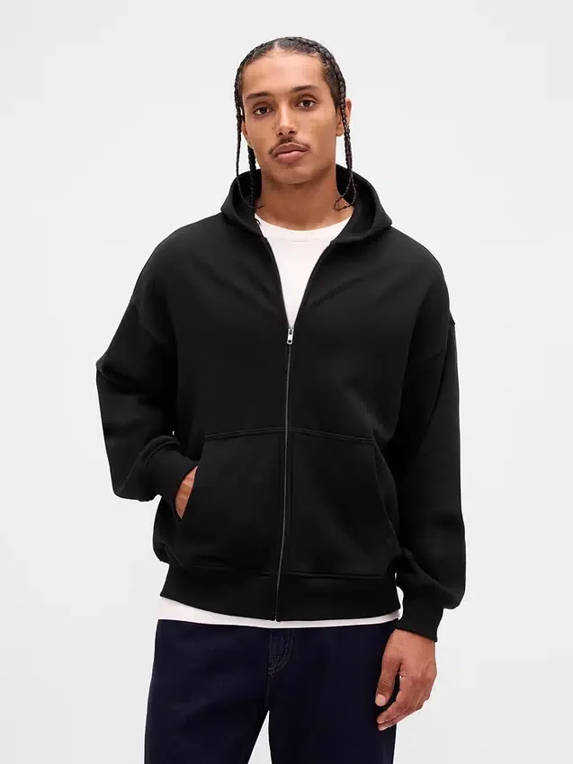 Oversized hoodie met rits voor volwassenen