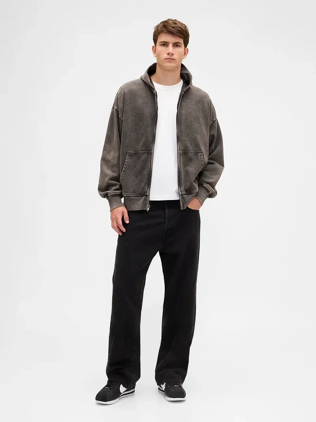 Oversized hoodie met rits voor volwassenen