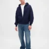 Oversized hoodie met rits voor volwassenen