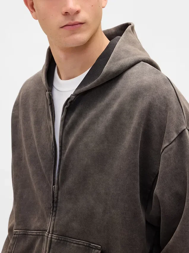 Oversized hoodie met rits voor volwassenen