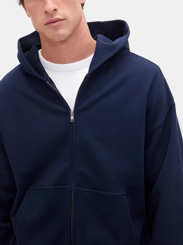 Oversized hoodie met rits voor volwassenen