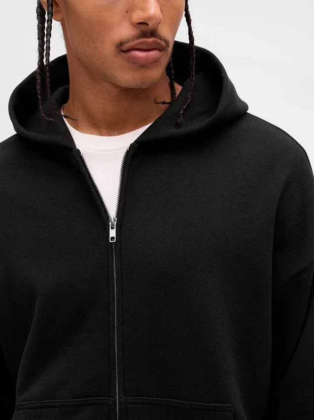 Oversized hoodie met rits voor volwassenen
