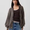 Oversized hoodie met rits voor volwassenen