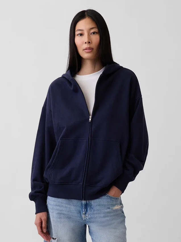 Oversized hoodie met rits voor volwassenen