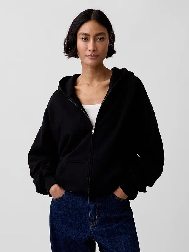 Oversized hoodie met rits voor volwassenen