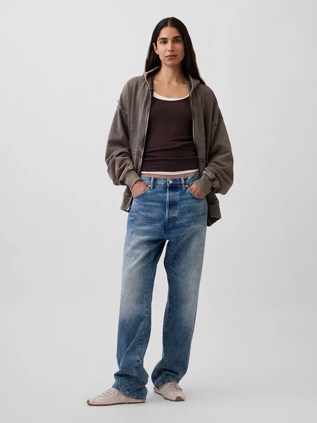 Oversized hoodie met rits voor volwassenen