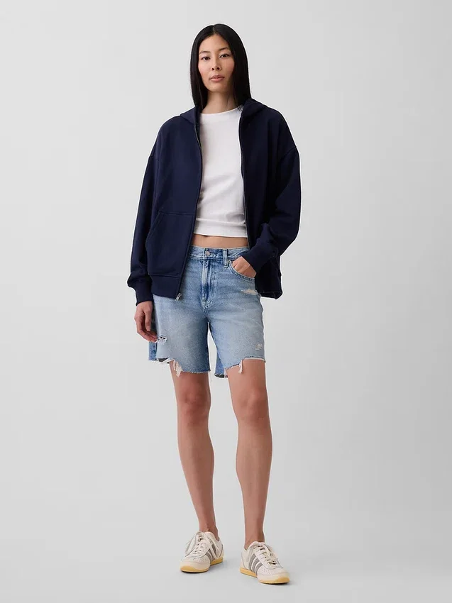 Oversized hoodie met rits voor volwassenen