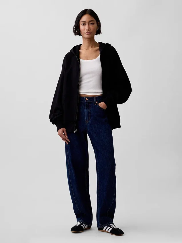 Oversized hoodie met rits voor volwassenen