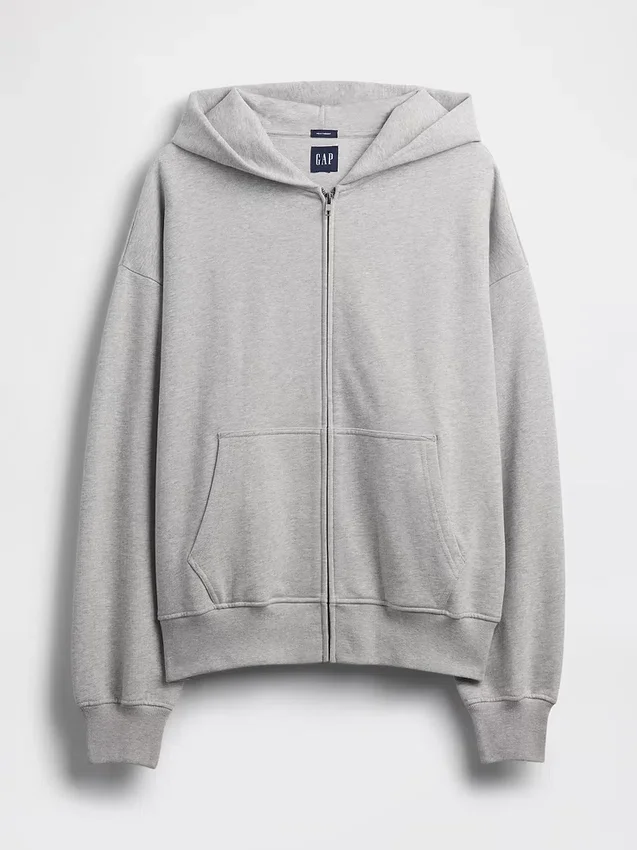 Oversized hoodie met rits voor volwassenen
