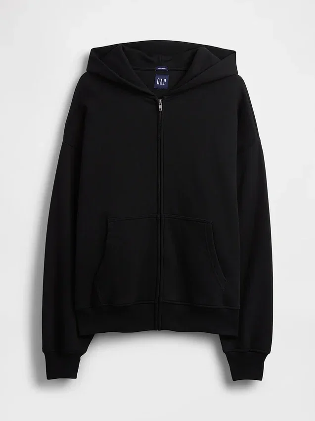 Oversized hoodie met rits voor volwassenen