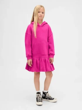Oversized hoodie-sweatshirtjurk voor kinderen