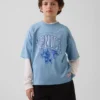 Oversized jersey T-shirt met print voor kinderen