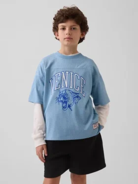 Oversized jersey T-shirt met print voor kinderen
