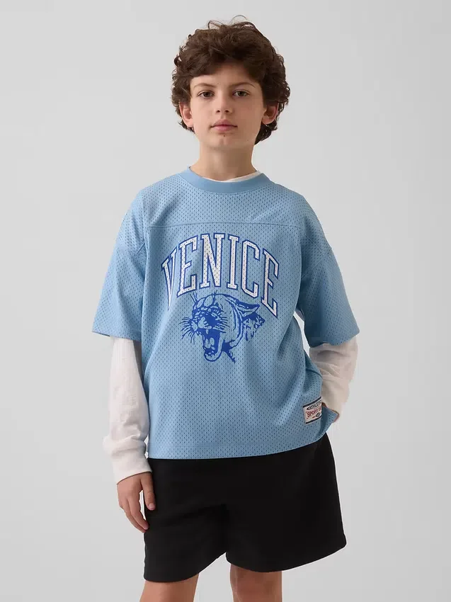 Oversized jersey T-shirt met print voor kinderen
