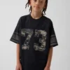 Oversized jersey T-shirt met print voor kinderen