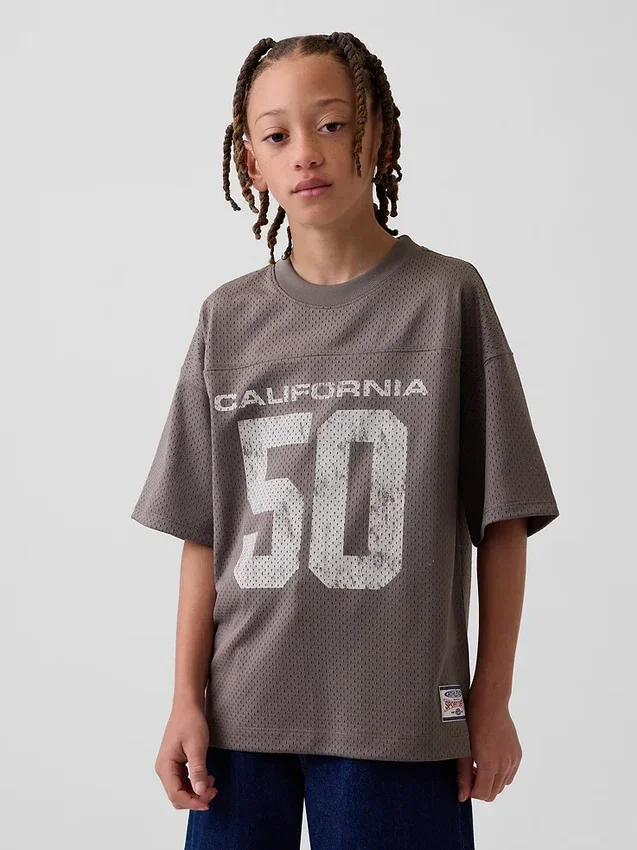 Oversized jersey T-shirt met print voor kinderen