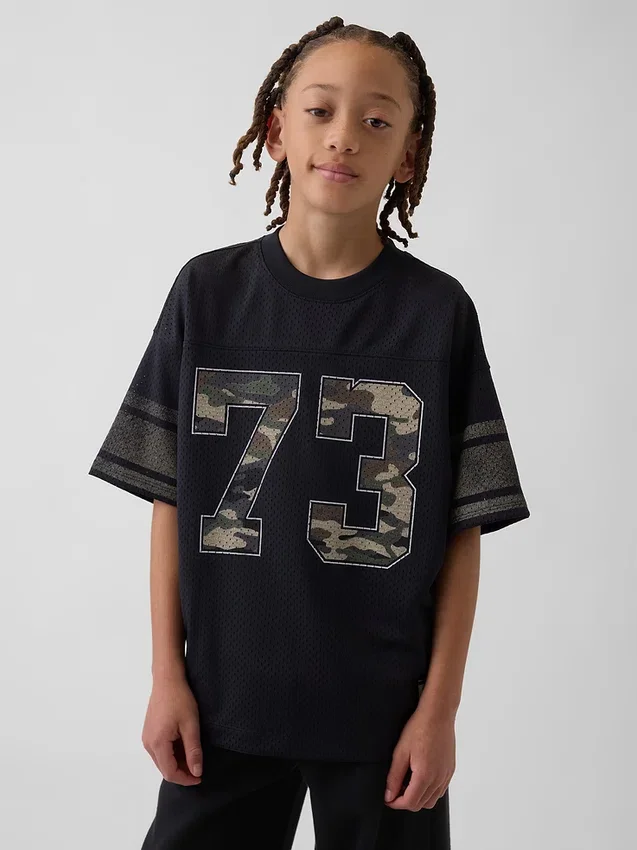 Oversized jersey T-shirt met print voor kinderen