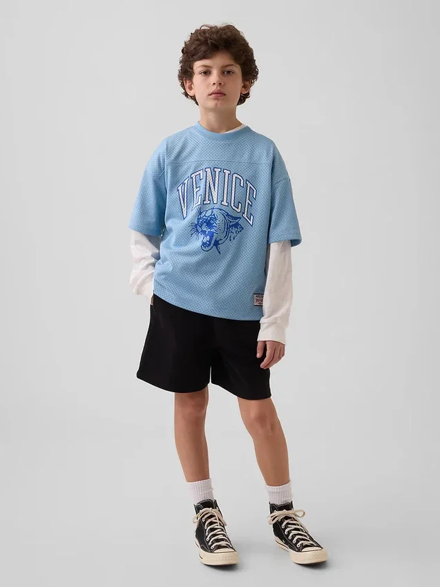 Oversized jersey T-shirt met print voor kinderen