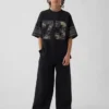 Oversized jersey T-shirt met print voor kinderen