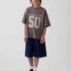 Oversized jersey T-shirt met print voor kinderen