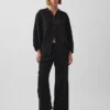 Oversized katoenen gaasoverhemd zonder kraag