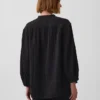 Oversized katoenen gaasoverhemd zonder kraag