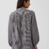 Oversized katoenen gaasoverhemd zonder kraag