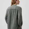 Oversized katoenen gaasoverhemd zonder kraag
