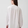 Oversized katoenen gaasoverhemd zonder kraag