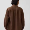 Oversized katoenen gaasoverhemd zonder kraag