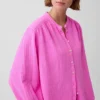 Oversized katoenen gaasoverhemd zonder kraag