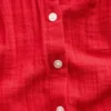 Oversized katoenen gaasoverhemd zonder kraag