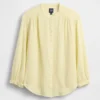 Oversized katoenen gaasoverhemd zonder kraag