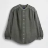 Oversized katoenen gaasoverhemd zonder kraag