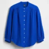 Oversized katoenen gaasoverhemd zonder kraag
