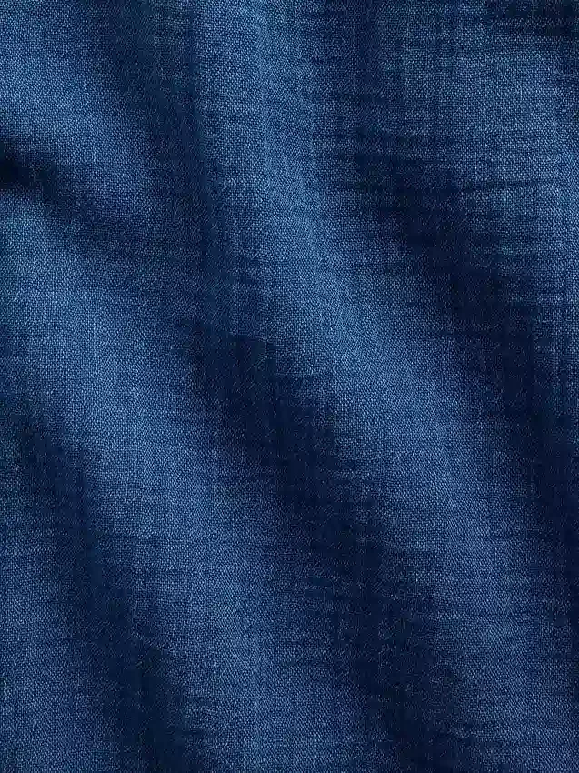 Oversized kraagloos overhemd van katoenen gaasdenim