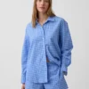 Oversized overhemd met seersucker-ruitmotief