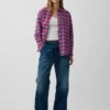 Oversized overhemd met seersucker-ruitmotief