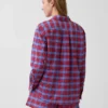Oversized overhemd met seersucker-ruitmotief