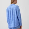 Oversized overhemd met seersucker-ruitmotief