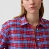 Oversized overhemd met seersucker-ruitmotief
